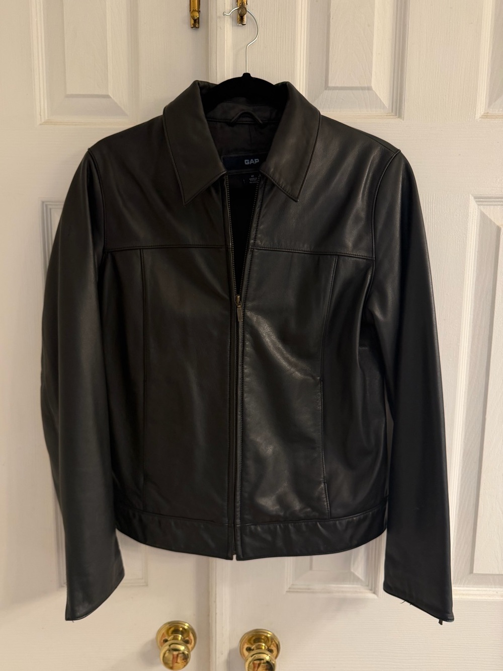 Y2K Gap Black Leather Jacket M